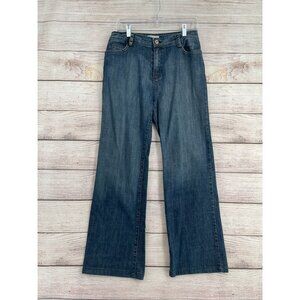 St. John Sport Embroidered Bootcut Jeans Women's Size 8 Blue Medium Wash‎ Denim